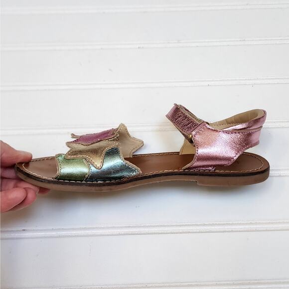 Mini Boden Girls Metallic Star Sandals Size 1 Metallic Pink - Picture 6 of 11